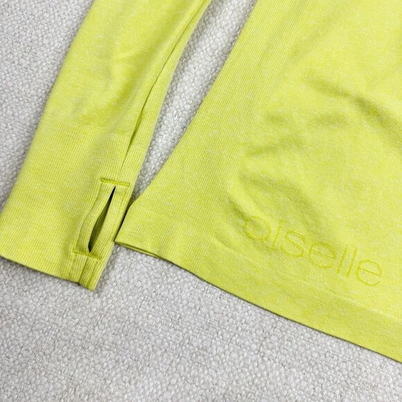 Oiselle Birds Of A Feather Top Size Small Long Sleeve Active Seamless Lime Green - Picture 7 of 12